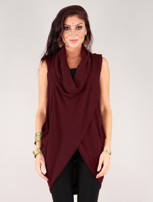 Toonzshop Amala Sleeveless Thin Pullover Pulóver Női Wine | BLWJSIZ-62