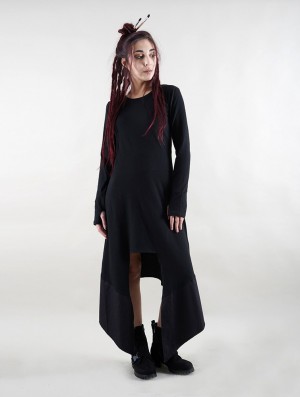 Toonzshop Anat Long Sleeve Long Dress Ruha Női Fekete | KZSXRVU-85