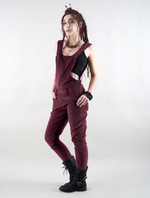 Toonzshop Arawat Corduroy Overalls Nadrág Női Wine | UFAPHNM-15