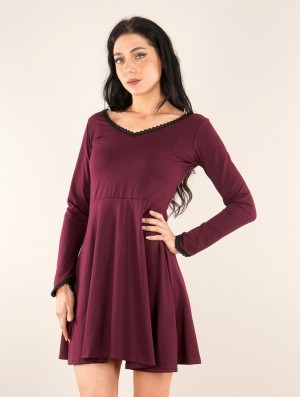 Toonzshop Bohemian Dress "Proserpine" Ruha Női Wine | EWRXSUH-93