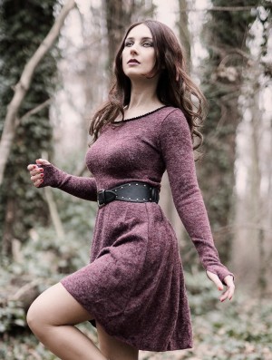 Toonzshop Bohemian Sweater Dress Ruha Női Wine | KILARHQ-85