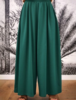 Toonzshop Booh Flared Loose Pants Nadrág Női Emerald | FIQMXZT-58