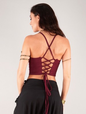 Toonzshop Dara Crop Top Bra Melltartók Női Wine | FWLMJVC-20