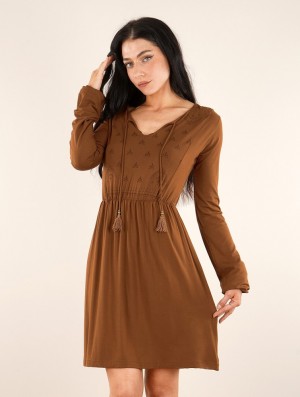 Toonzshop Eireen Long Sleeve Dress Ruha Női Rusty | QDKNTVO-79