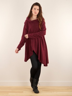 Toonzshop Inika Poncho Pullover Pulóver Női Wine | WPVYRME-79