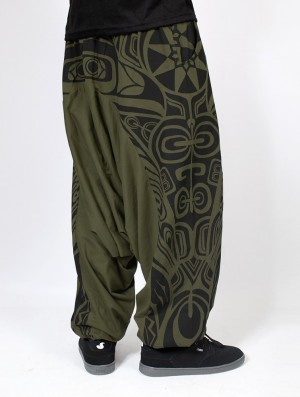 Toonzshop Jinn Aladin Haida Gender Neutral Harem Pants Nadrág Férfi Világos Zöld Fekete | QMWBLFK-05