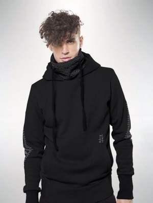 Toonzshop Lappi Hoodie Kapucnis Pulóver Férfi Fekete | NGTEIWC-82