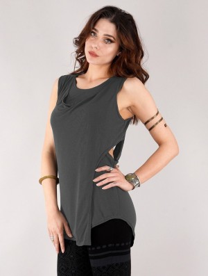 Toonzshop Leigha Loose Sleeveless Top Felsők Női Sötétszürke | WQVNUTI-24