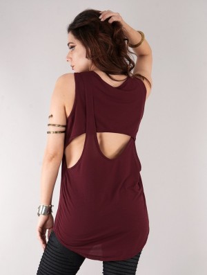 Toonzshop Leigha Loose Sleeveless Top Felsők Női Wine | PCYRSTM-94