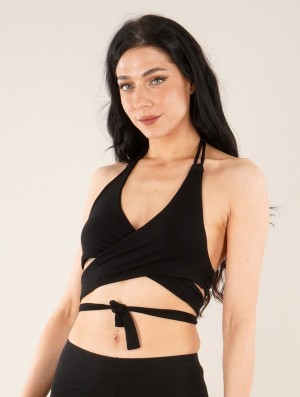 Toonzshop Nahri Crop Top Bra With Deep Halter Neckline Melltartók Női Fekete | IVWOUPJ-96