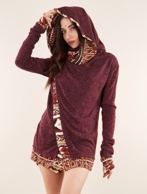 Toonzshop Namkha Lima Cardigan Kardigán Női Wine | QWOSPBX-50