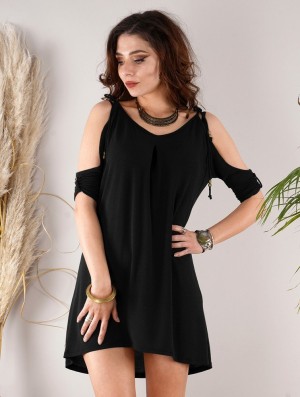 Toonzshop Narasimhäa Bare Shoulders Dress Ruha Női Fekete | ASFCTKG-15