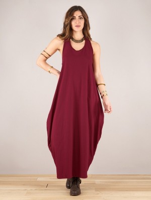 Toonzshop Noéa Sleeveless Long Dress Ruha Női Wine | TXLSIMU-53