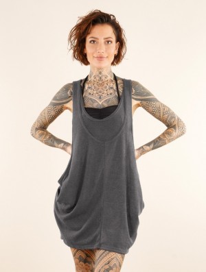 Toonzshop Palani Sleeveless Tunic Felsők Női Sötétszürke | HVMGNES-12