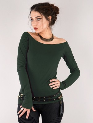 Toonzshop Saädiya Long Sleeve Top Felsők Női Zöld | RGTFAHN-68