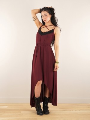 Toonzshop Topäaz Loose Strappy Long Dress Ruha Női Wine | TVNWBJC-69