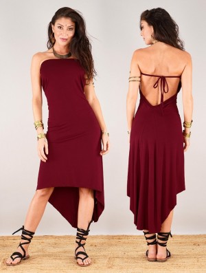 Toonzshop Trisha Dress Ruha Női Wine | QHDOCGX-13