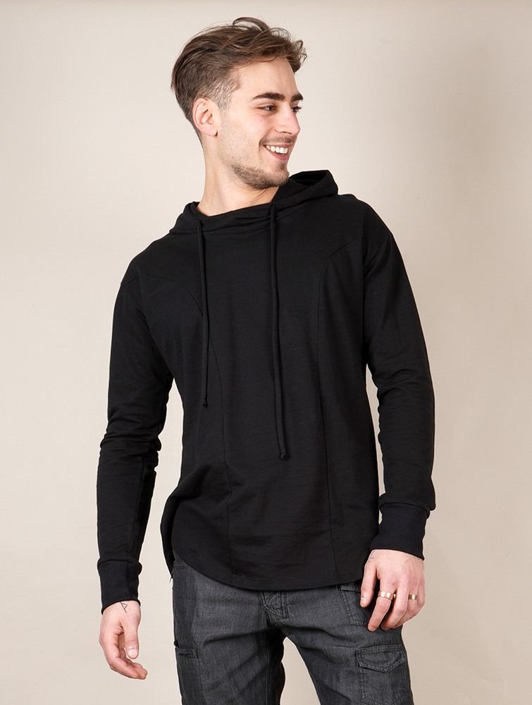 Toonzshop Aldaron Hooded Long Sleeve Shirt Ing Férfi Fekete | BFEMNKH-56