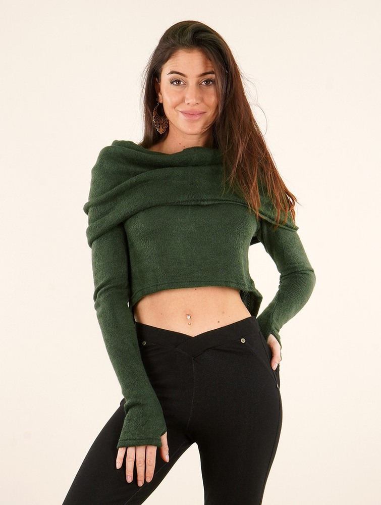 Toonzshop Alixx Pullover Bolero Pulóver Női Zöld | BVZEOIH-79