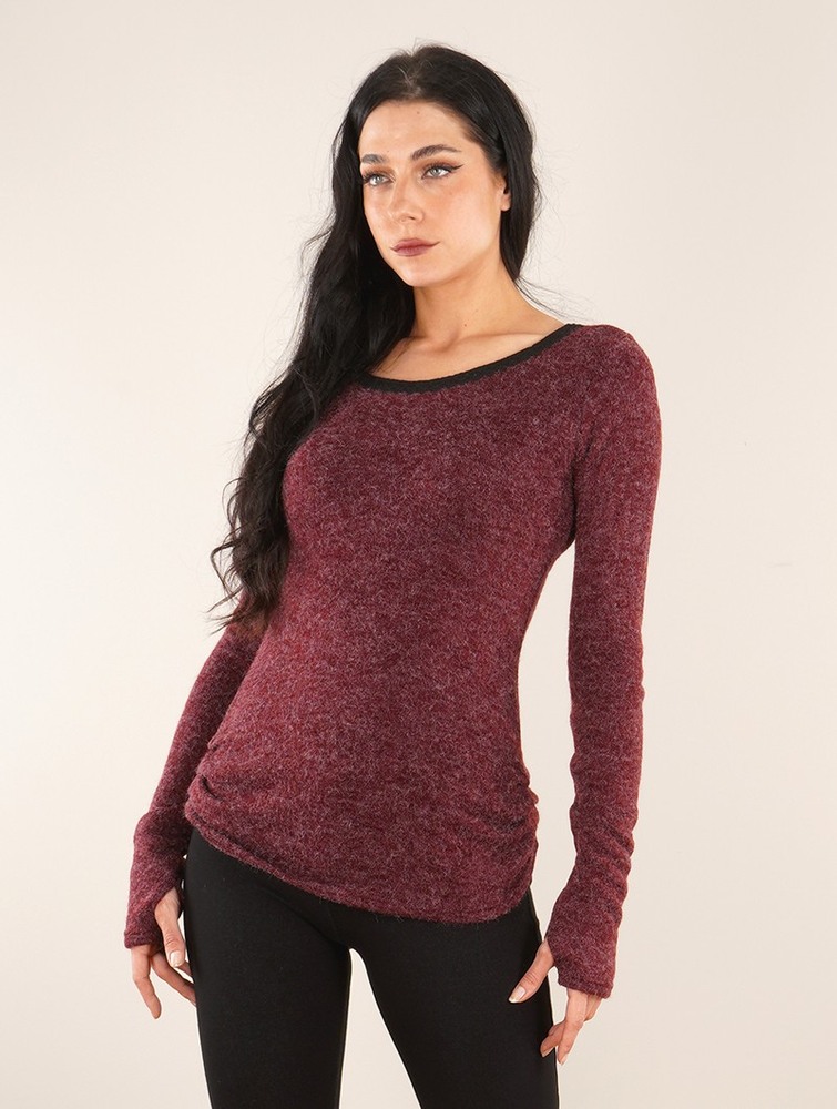 Toonzshop Aëlys Pullover Pulóver Női Wine | ENMTAVJ-12