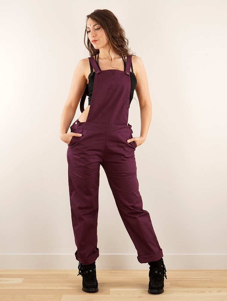 Toonzshop Anardil Strappy Bar Back Jumpsuit With Crochet Jumpsuit Női Wine | MWFIDYE-50