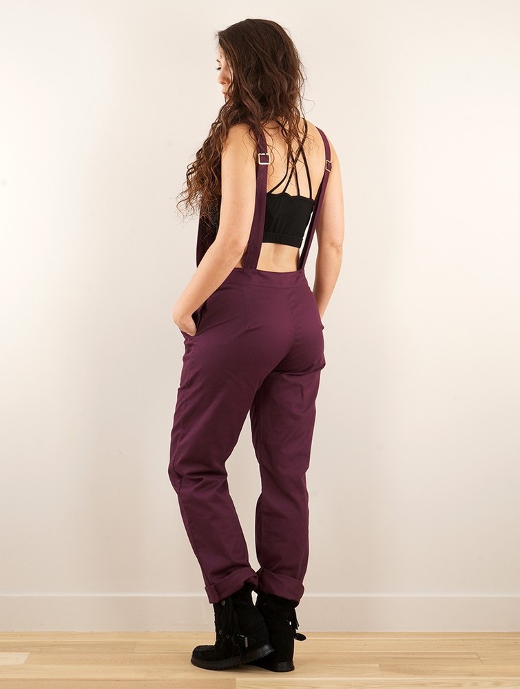 Toonzshop Anardil Strappy Bar Back Jumpsuit With Crochet Jumpsuit Női Wine | MWFIDYE-50