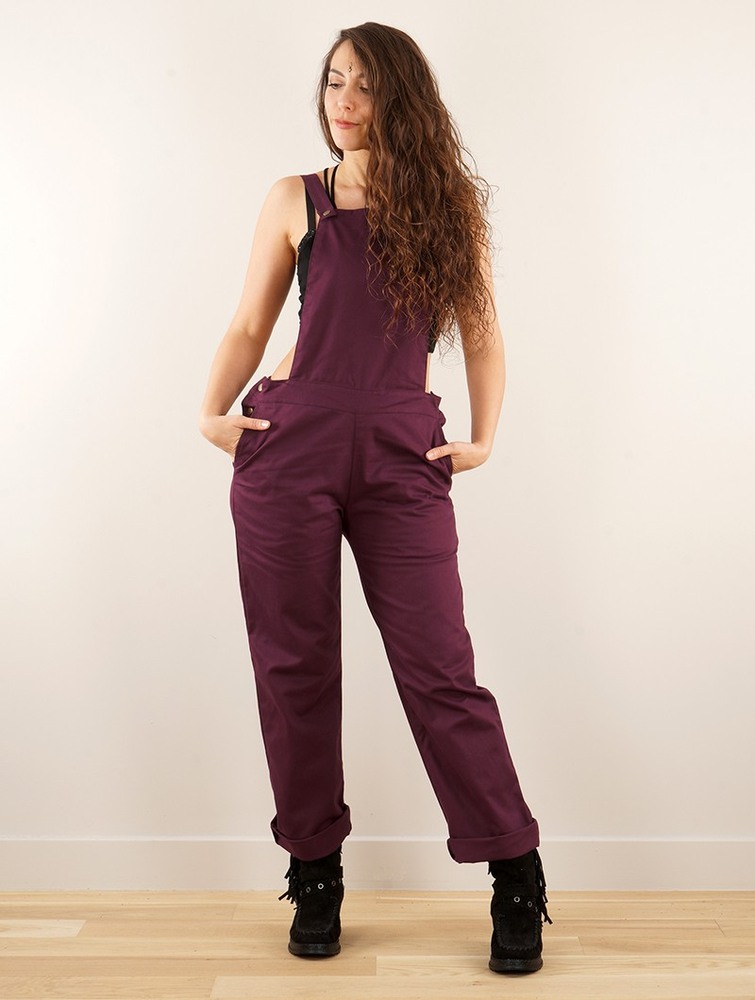 Toonzshop Anardil Strappy Bar Back Jumpsuit With Crochet Jumpsuit Női Wine | MWFIDYE-50