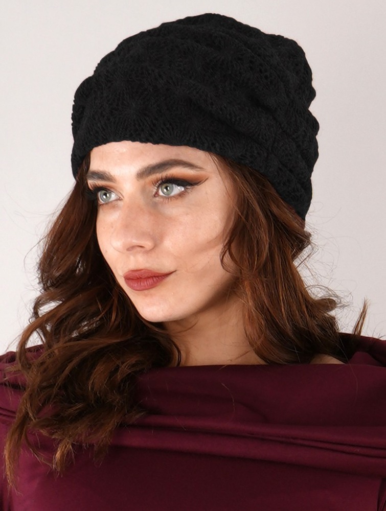 Toonzshop Aslan Pleated Crochet Beanie Télisapka Női Fekete | RMQHWVE-85