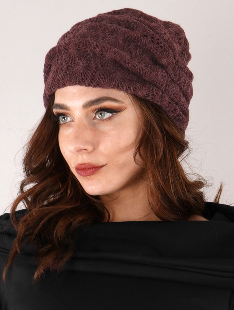 Toonzshop Aslan Pleated Crochet Beanie Télisapka Női Wine | BKGSUTN-62