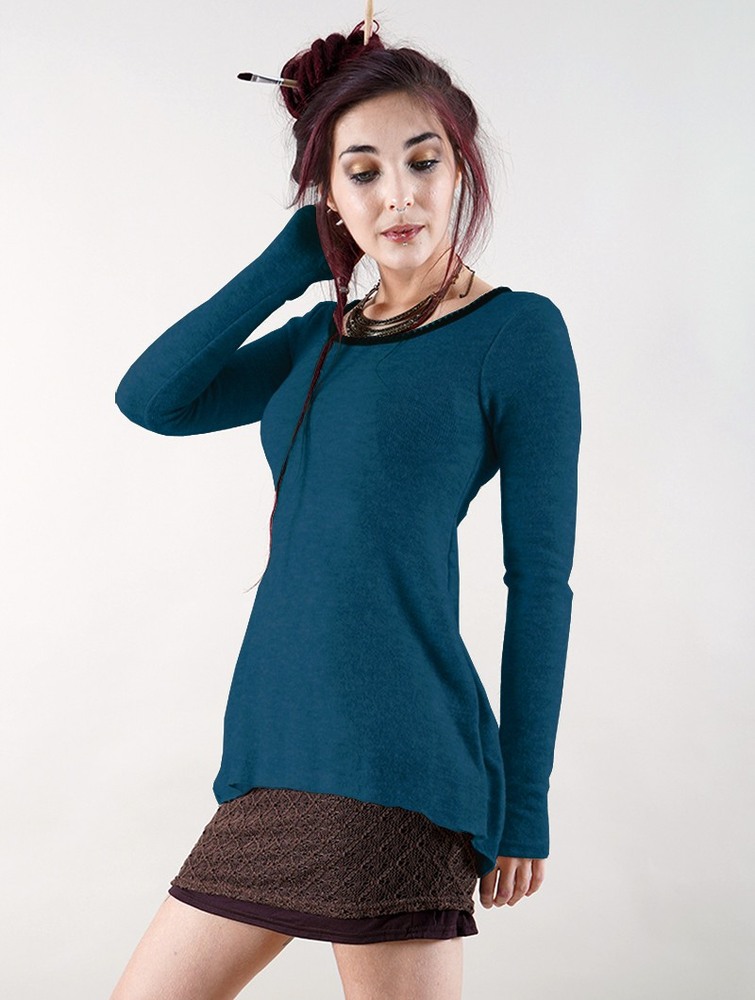 Toonzshop Bohemian Tunic Pullover Pulóver Női Kék | CWXHDAB-25