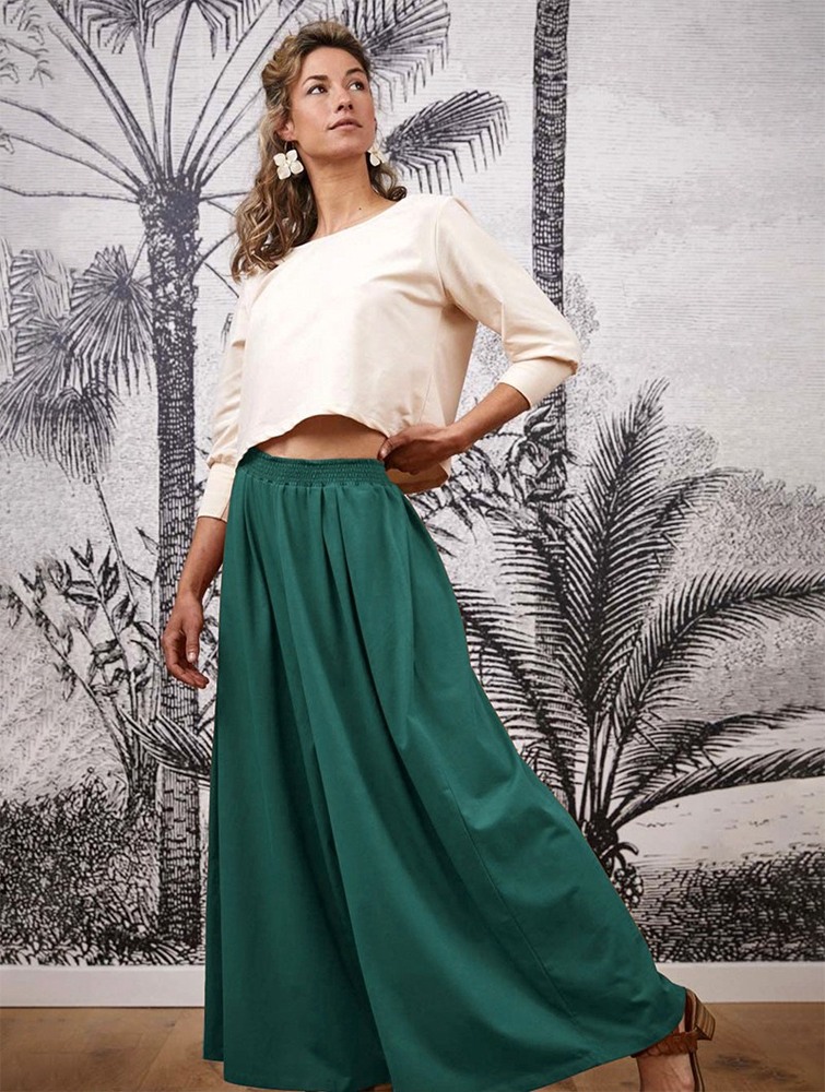 Toonzshop Booh Flared Loose Pants Nadrág Női Emerald | FIQMXZT-58