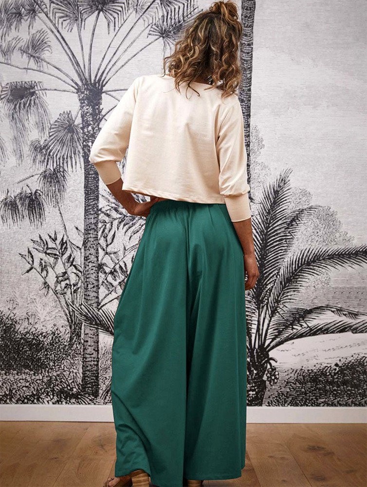 Toonzshop Booh Flared Loose Pants Nadrág Női Emerald | FIQMXZT-58