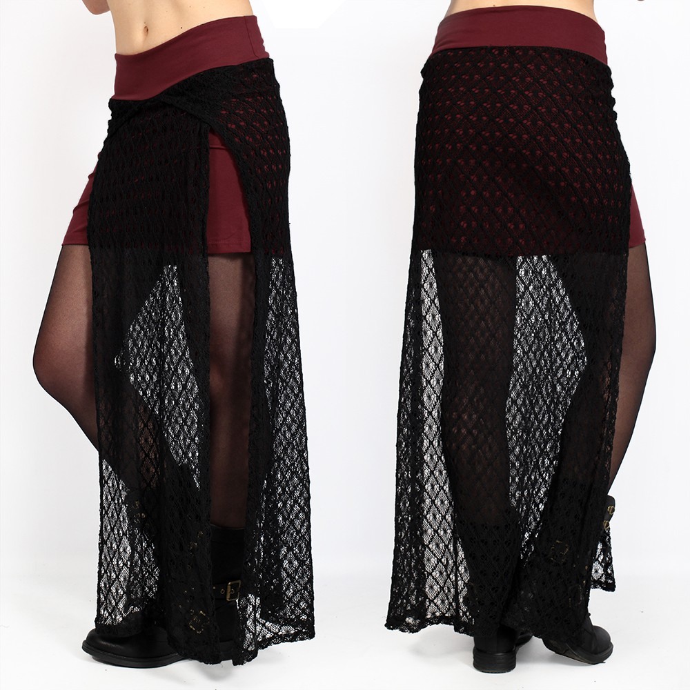 Toonzshop Creature Crochet Skirt Szoknya Női Wine | KEOIRNB-63