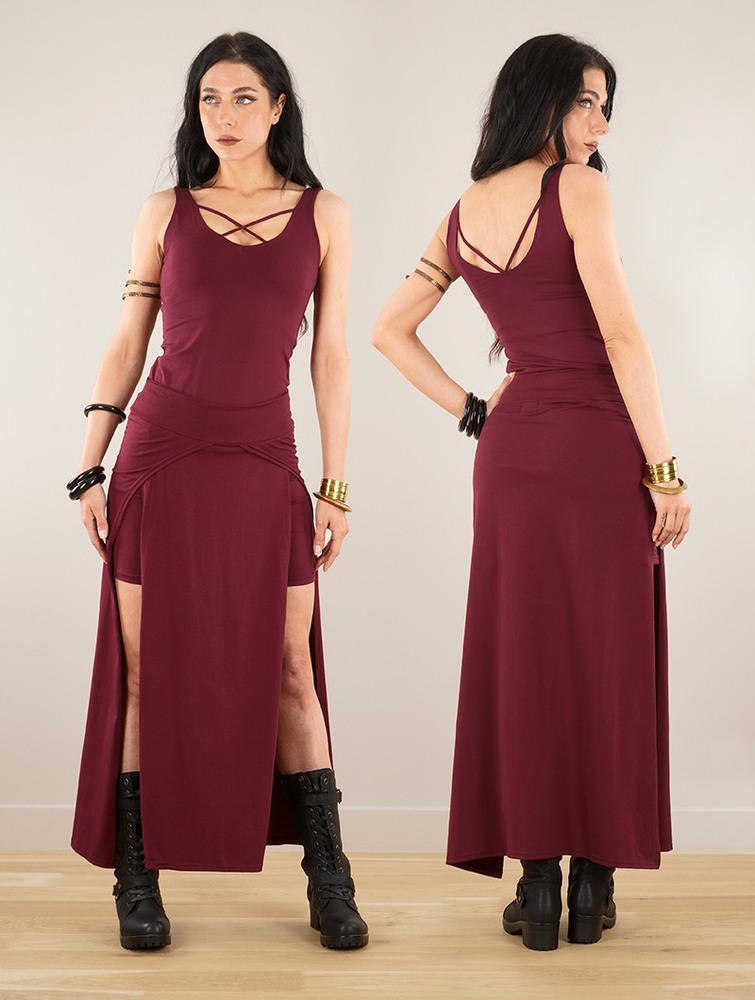 Toonzshop Creature Split Long Skirt Szoknya Női Wine | DULESVG-91