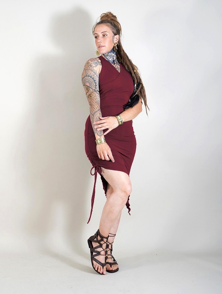 Toonzshop Deepti Asymmetric Dress Ruha Női Wine | BPONKTC-82