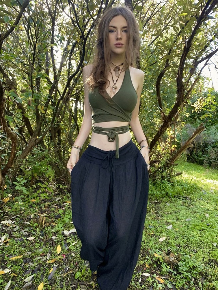 Toonzshop Divyna Gender Neutral Harem Pants Nadrág Női Fekete | IXWCFLB-50