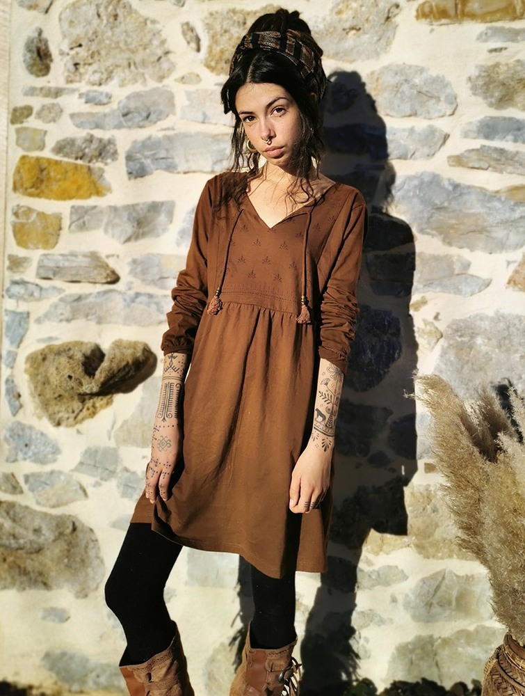 Toonzshop Eireen Long Sleeve Dress Ruha Női Rusty | QDKNTVO-79