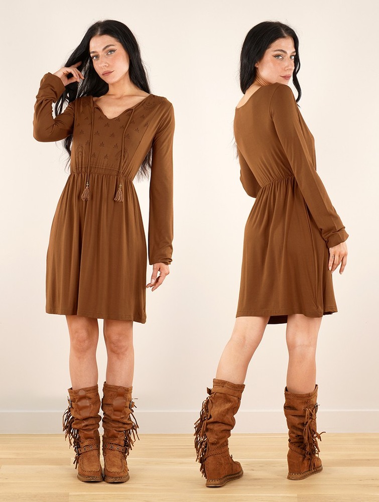 Toonzshop Eireen Long Sleeve Dress Ruha Női Rusty | QDKNTVO-79