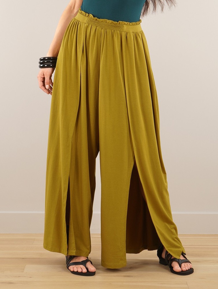 Toonzshop Félise Split Loose Pants Nadrág Női Goldengreen | BOXLDSH-71