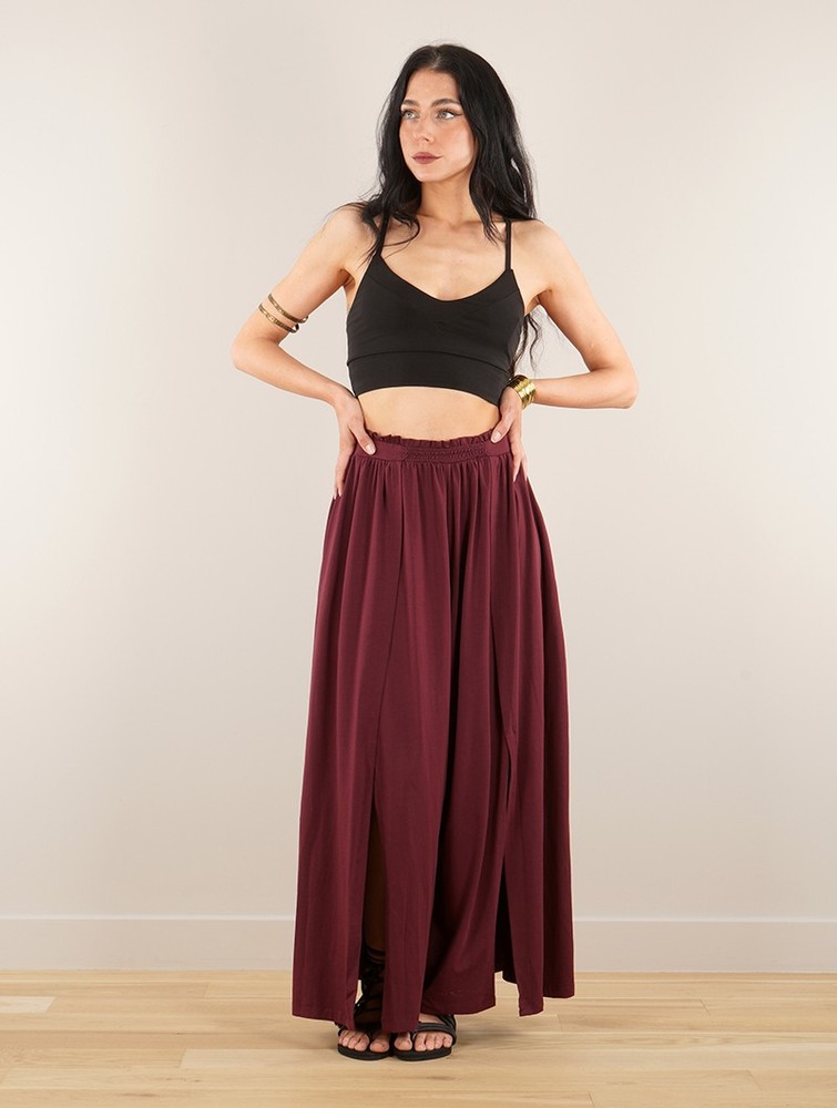 Toonzshop Félise Split Loose Pants Nadrág Női Wine | QALWEIN-62