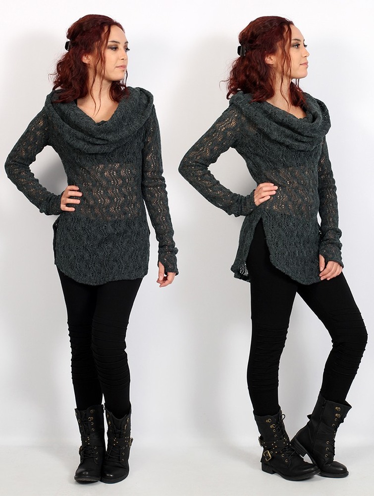 Toonzshop Hookäa Crochet Sweater Pulóver Női Szürke | LDJRUYP-37