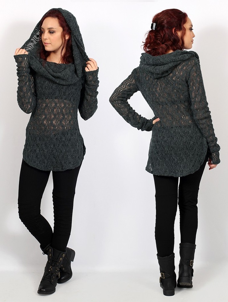 Toonzshop Hookäa Crochet Sweater Pulóver Női Szürke | LDJRUYP-37