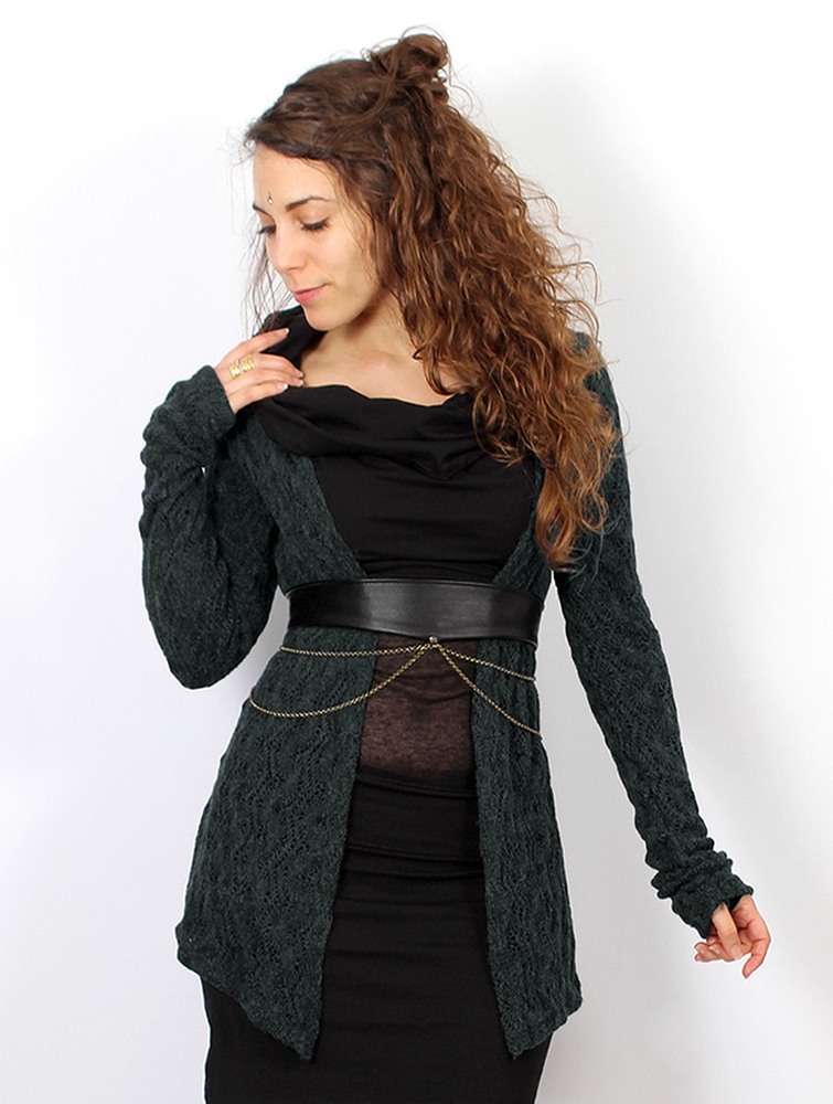 Toonzshop Idrïss Crochet Cardigan Kardigán Női Szürke | MVCHSAD-61