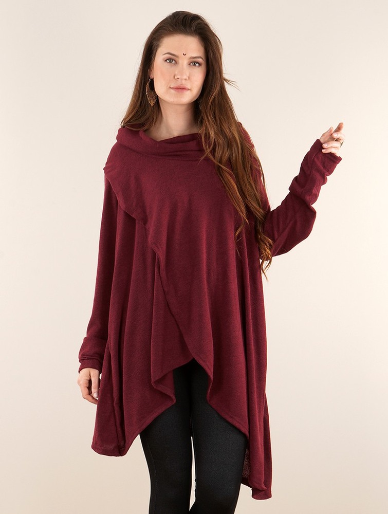 Toonzshop Inika Poncho Pullover Pulóver Női Wine | WPVYRME-79