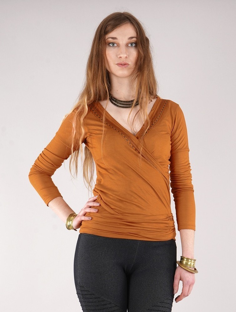 Toonzshop Irwaen Indie Long Sleeve Top Felsők Női Rusty | PAQGSHO-71