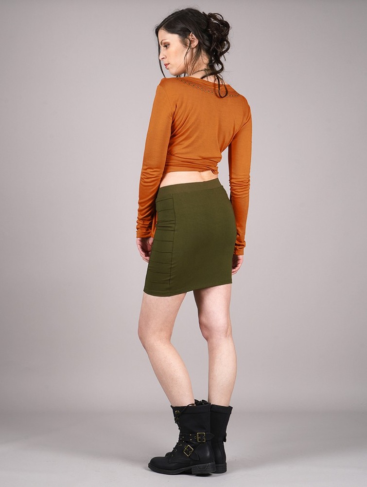 Toonzshop Irwaen Indie Long Sleeved Crop Top Felsők Női Rusty | ZYXGIFR-45