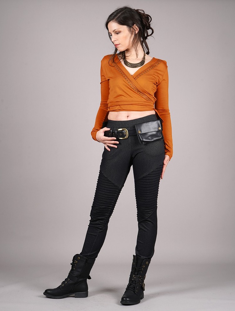 Toonzshop Irwaen Indie Long Sleeved Crop Top Felsők Női Rusty | ZYXGIFR-45