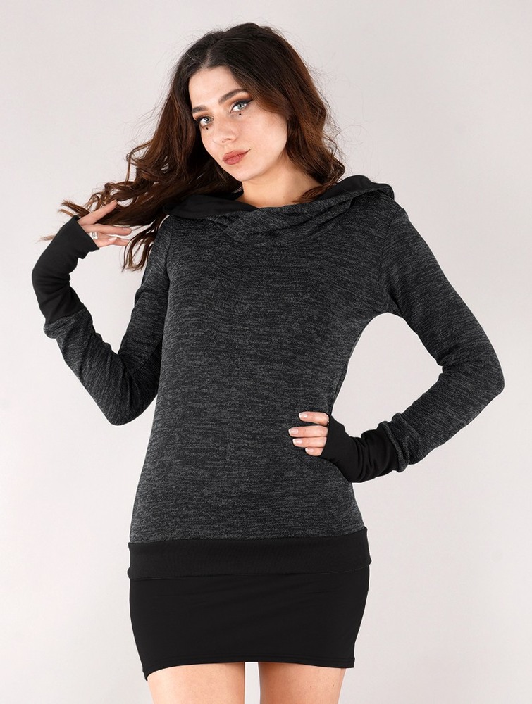 Toonzshop Janjira Pullover Pulóver Női Sötétszürke Fekete | DIAZEPQ-51