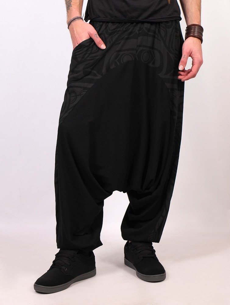 Toonzshop Jinn Aladin Haida Gender Neutral Harem Pants Nadrág Férfi Fekete Szürke | DOKELSF-58