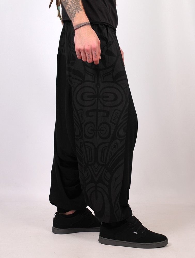 Toonzshop Jinn Aladin Haida Gender Neutral Harem Pants Nadrág Férfi Fekete Szürke | DOKELSF-58